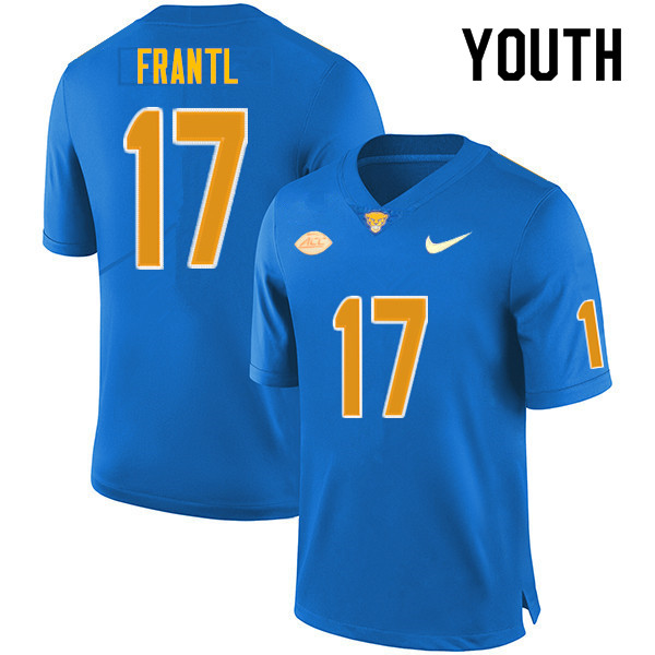 Youth #17 Jake Frantl Pitt Panthers College Football Jerseys Sale-Royal